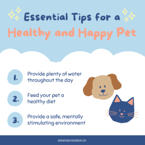 blue and pink cute illustrative tips pet care instagram post